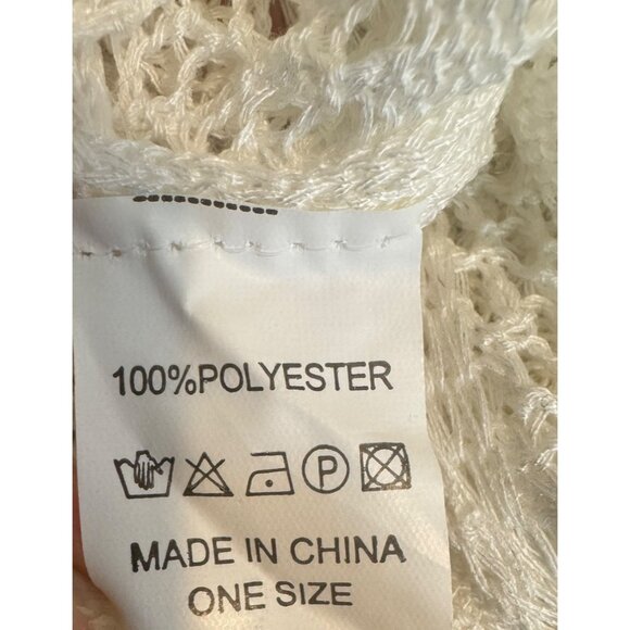 Boho Gypsy Beach White Goddess Maxi Crochet V-Neck Cover-up - Picture 7 of 10